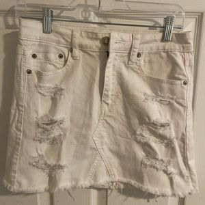 American Eagle White Jean Skirt